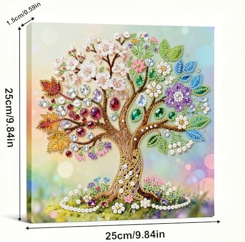 Xylzzuit Pearl Painting Kit with Frame All Inclusive 9.84x9.84IN DIY Gemstone Diamond Art Craft Supplies for Adults Beginners Craft Lovers Living Room Wall Desktop Decor Gift (Tree of Life) - Image 6
