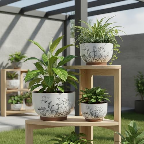 Terracotta Pots, 6 Inch Plant Pots with Drainage Holes for Indoor Plants - Image 5