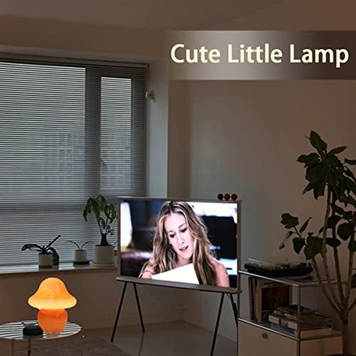 HEQET Mushroom Lamp Orange Glass Mushroom Table Lamp for Bedrooms, Living Room, Aesthetic Lamps for Bedroom, Cute Bedside Lamp - Image 5