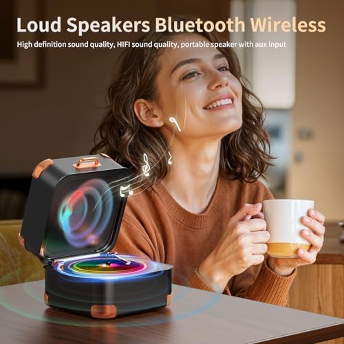 Record Player Bluetooth Speaker，Mini Record Player，Retro Vinyl,Small Bluetooth speaker Wireless,HD Sound Quality, Kawaii,Suitable for Family Parties, Birthday Gifts，2026 Spring Women's Gifts - Image 6