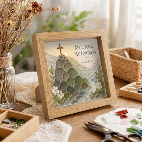 FRANDEK Framed Acrylic Gem Mosaic Art Kit Nature Theme Patterns DIY Decor - Image 5