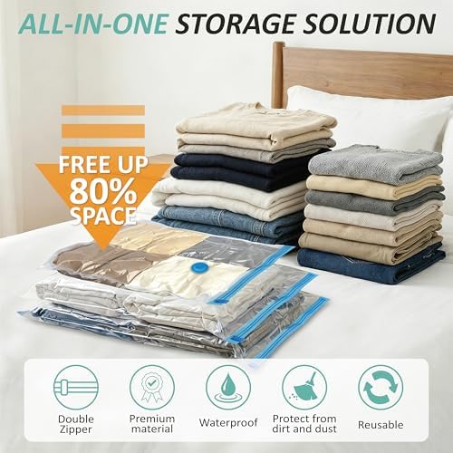 Vacuum Storage Bags with Hand Pump, Vacuum Seal Space Saver Bags,12 Medium - Image 2