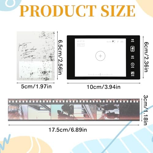 94PCS Junk Journal Supplies Movie Film Stickers Vintage Scrapbook Paper Kit for Scrapbooking Supplies Film Strip Photo Frame Decorative CraftPaper Set for Planners DIY Art Crafts Collage Album - Image 3