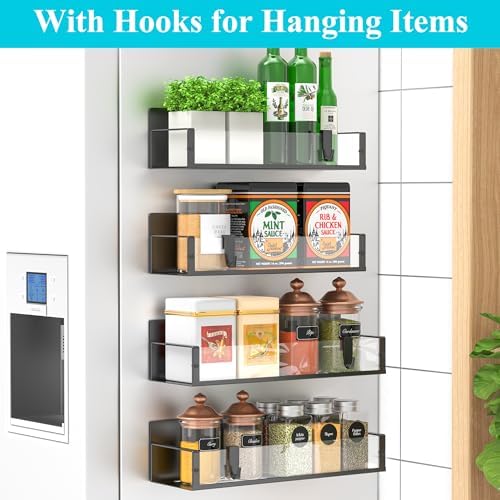 HuggieGems Metal Magnetic Spice Rack for Refrigerator Clear, 4 Pack - Image 2