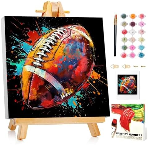 Mandun Football Paint by Numbers Kit for Kids, 8x8 inch by MANDUN