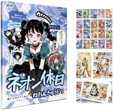 Japanese Sticker Book for Scrapbooking Supplies,Manga Girls Stickers by Kesari