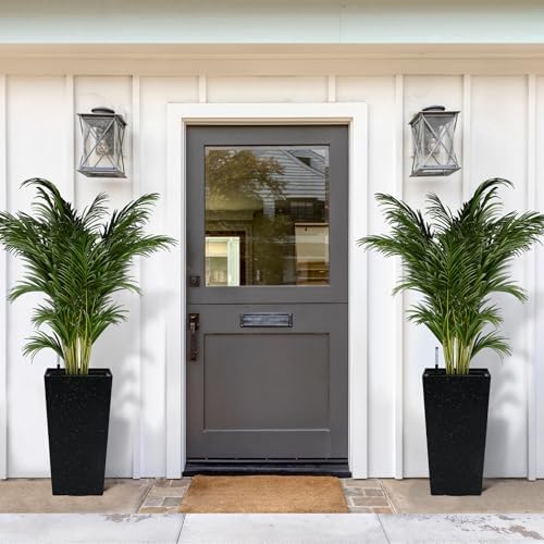 Garvee 16" Tall Planters Set of 4, Outdoor＆Indoor Planter Pots, Black - Image 7