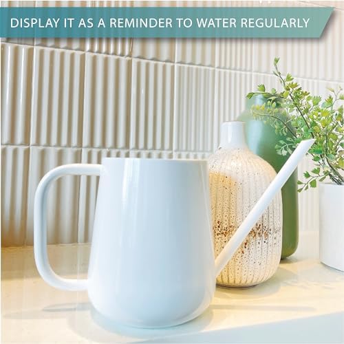 Metal Indoor Plant Watering Can with Long Spout 1000ml - White - Image 2