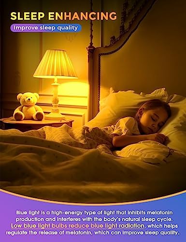 JandCase Sleep Light Bulb, Amber Light Bulbs,Sleep Therapy,Blue Light Block - Image 5