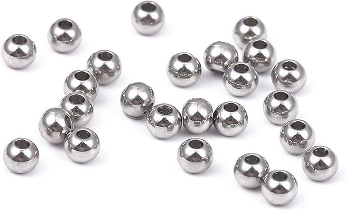 Stainless Steel Spacer Beads 3x2.5mm Round Loose Charm Caps Beads for DIY Jewelry Making 100pcs with 1mm Hole