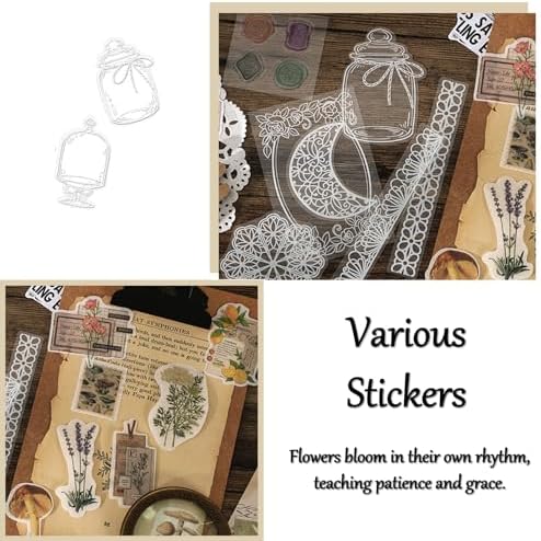 Vintage Aesthetic Scrapbook Supplies Kit, 180 pcs of Scrapbook Paper, Washi Stickers and Small Cards for Scrapbooking DIY Albums Junk Journals Bullet Journals Collages, Retro Aesthetic Decor (Nature) - Image 3