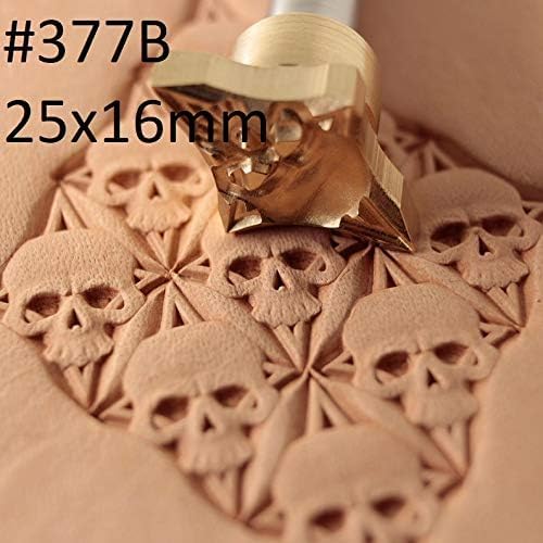 DandS ltd Skull Leather Stamp Tool, Professional Steel Craft Tool for Leatherworking, Embossing, Carving & Stamping Leather Projects, Belts Wallets & DIY Projects Compatible with Mallet #377B