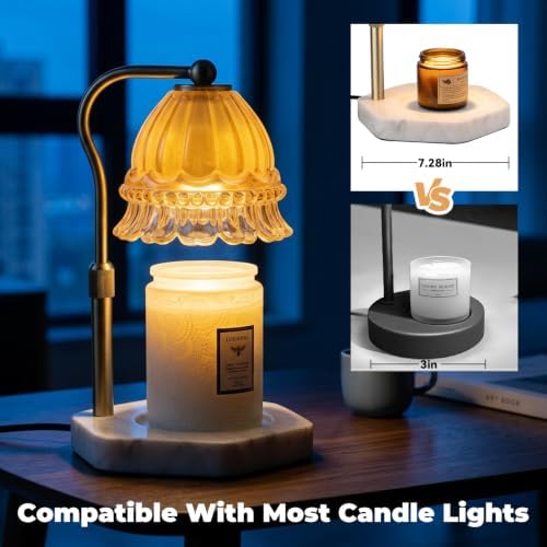 LALISU Candle Warmer Lamp with Timer Flower Candle Warmer Height Adjustable - Image 6