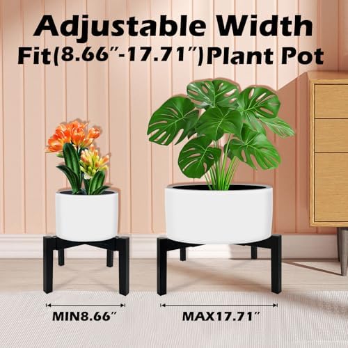 Heavy Duty Adjustable Metal Plant Stand for 10"-16" Plant Pot – Indoor & Outdoor (Black, 1 Pack) - Image 2