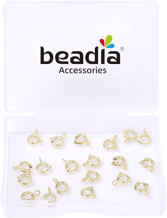 14K Gold Plated Spring Clasps Non Tarnish 6mm 20pcs for Jewelry Making Findings