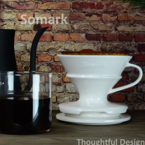Pour Over Ceramic Coffee Dripper #2 Filters, with Drip Tray - Image 4