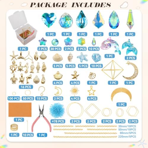 408 Pcs DIY Ocean Suncatchers Kit for Adults – Crystal Suncatchers Rainbow Maker with Genuine Natural Seashells, Art and Crafts for Adults, Hanging Window Decor for Home, Parties & Weddings - Image 2