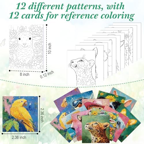 Sherr 12 Pcs Pre Drawn Canvas for Adults,Cute Animals,8 x 10 Inch - Image 3