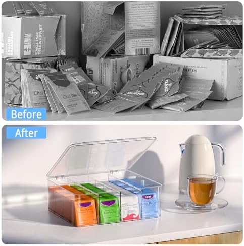 Tea Bag Organizer With Lid: Large Tea Box for Tea Organizer And Storage - Image 4