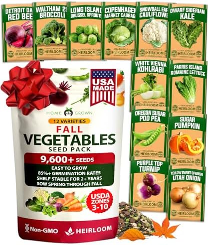 HOME GROWN 12 Fall Vegetable Varieties 9600+ Seeds Cool Season Mix by HOMEGROWN