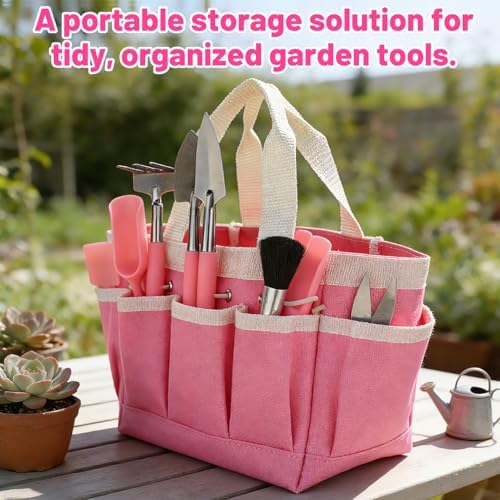 ANPHSIN 44pcs Small Gardening Tools Gifts for Women Beginners, Pink - Image 3