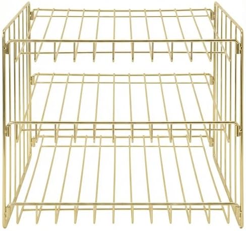Kitchen Details 3 Tier Can Storage Organizer Rack in Gold - Image 2