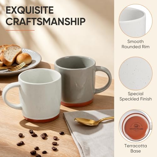 E-far Ceramic Coffee Mug Set of 4, 12oz Modern Coffee Cups, Multicolor - Image 3