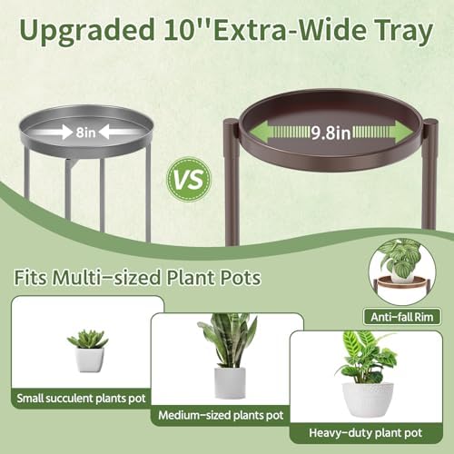 LASZOLA Plant Stand Indoor with 10 Inch Large Metal Tray, 6 Tier Bronze - Image 3