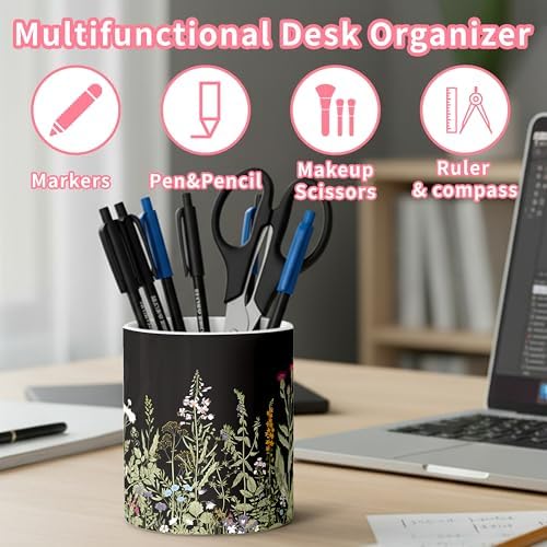 Ceramic Pen Holder Desk Accessories Brush Holder Pencil Holder Organizer - Image 4