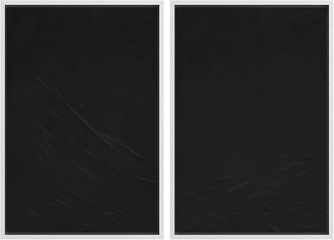 SIGNWIN Framed Canvas Print Wall Art Set Dark Black Color Field Landscape Abstract Shapes Illustration Modern Art Minimalism Decorative Nordic for Living Room, Bedroom, Office - 16"x24"x2 White