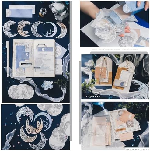 Doraking 63PCS Moon Embellishment Scrapbook Paper Packs for Journaling - Image 3