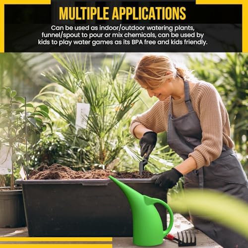 2 Pack 1/2 Gallon Green Watering Can – Small Plastic Plant Waterer for Indoor & Outdoor Use – Lightweight Garden Tool with Easy Pour Spout – Ideal for Flowers, Herbs & Lawns - Image 3