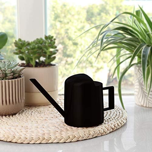 Mini Watering Can, 10oz/300ml Stainless Steel Long Spout Small Watering Can for Indoor Plants Succulents, Herbs (Black) - Image 4