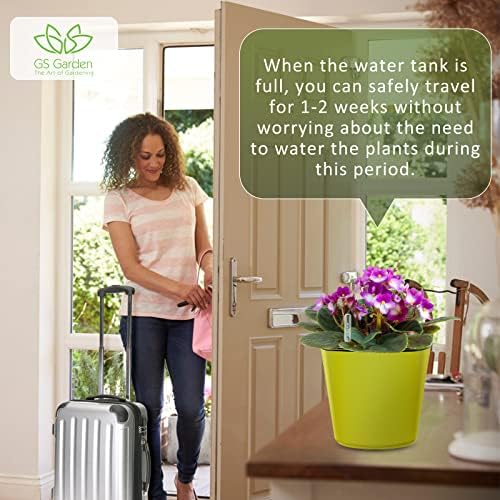 Self Watering Planters for Indoor Plants 7 inch Flower Pot with Water Level Indicator Lemon Green 3 Pack African Violet Self Watering Pots for All Orchid Agave - Image 3