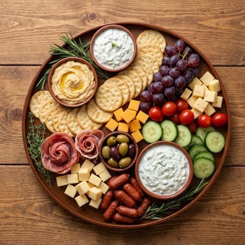 Round Trays Home Decor, 11.8" Large Round Wood Tray for Ottoman, Large Tray for Ottoman Coffee Table Candle Holder, Wooden Serving Decorative Trays for Home Kitchen Office Organizer - Image 5