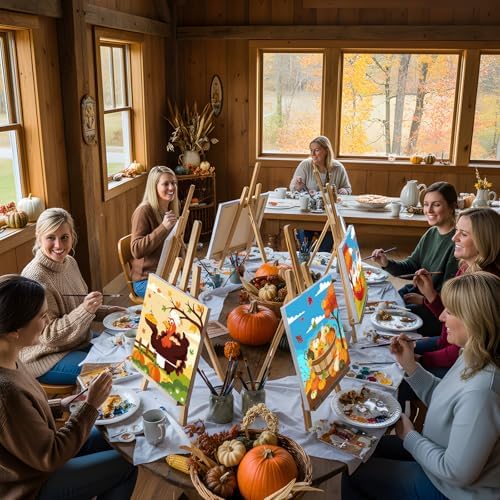 Sherr 24 Pcs Pre Drawn Canvas for Adult, Autumn, 8 x 10 Inch - Image 5