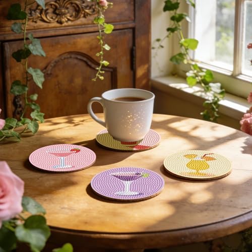 Leatrice 8PCS Diamond Art Coasters Set Diamond Painting Kits for Adults - Image 5