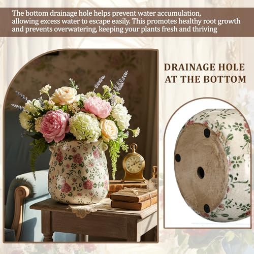 Ceramic Scroll Planter 6.5 Inch, Red Plum - Image 5