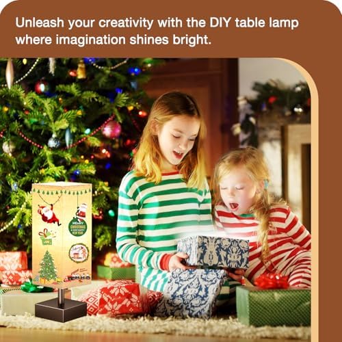 aooshine Browm Small Bedside Lamp for Bedroom - Square Beige Fabric Shade - Image 5