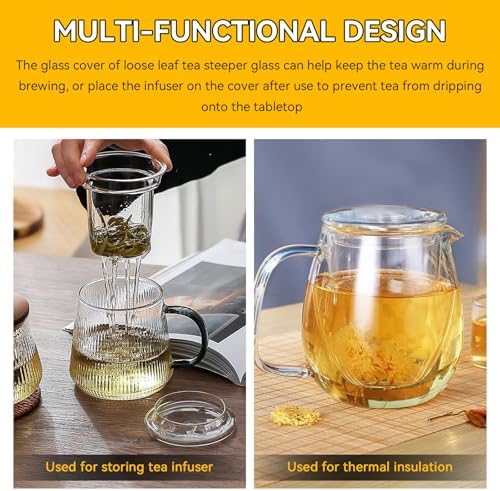 Glass Tea Infuser with Lid for Teabloom, Tea Strainers for Loose Tealeaves - Image 4