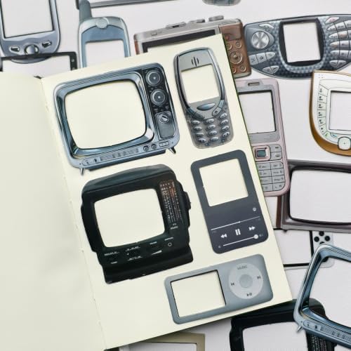 100 Pcs Y2K Retro Tech Stickers with DIY Blank Screens - Vintage Electronics Decals for Scrapbooking, Bullet Journaling, Laptops & Phone Cases - Image 6