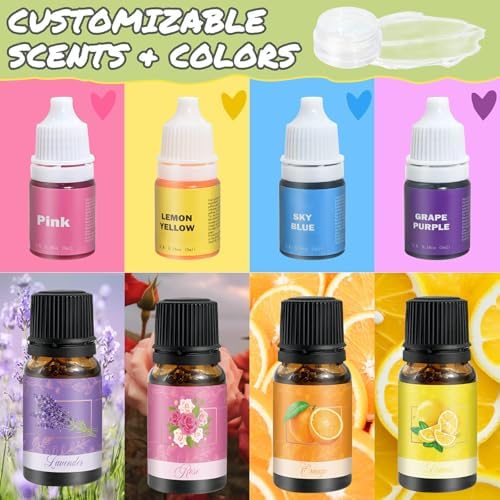 Jcoos DIY Soap Making Kit, Soap Making Kit for Adults Girls, Make Your Own Soap Making Supplies, Shea Butter Glycerin Base, Mold, Dried Flowers, Dye, DIY Scents Crafts, Valentine's Day Gifts - Image 3