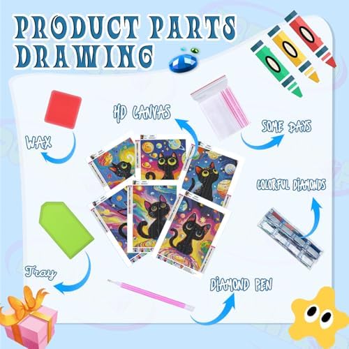 DOZEEZOP 6-Pack Diamond Art Kit for Adults, 5D Diamond Painting 12x16 Inch - Image 3