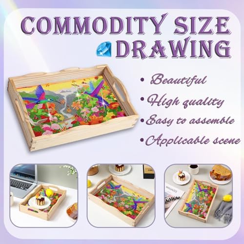 EWJRNSF Hummingbird Diamond Art Tray DIY Kit for Adults Decor 7.8×11.8 in - Image 4
