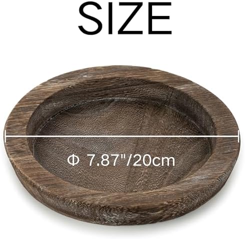 Hanobe Round Wood Candle Holder Trays, Small Coffee Table Centerpiece, 7.8" - Image 6