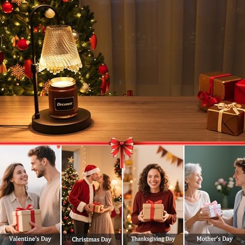 Adjustable Height, Birthday Gifts for Women, House Warming Gifts New Home Decor with 2 Bulbs (Black) - Image 2