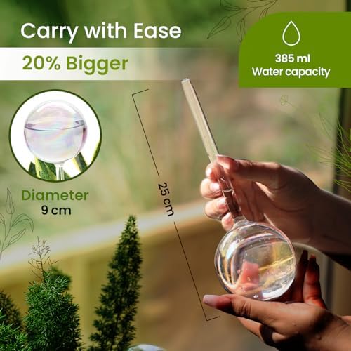 Iridescent Self Watering Globes, Glass Rainbow Plant Watering Globes, Self Watering Planter Insert, Automatic Plant Waterer Indoor (Large-4 Pcs Iridescent, Large) - Image 2