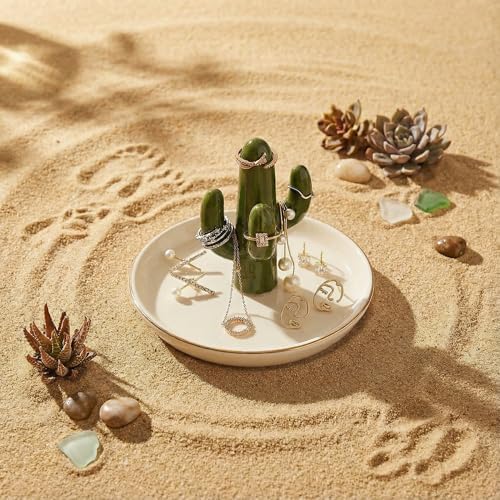Ceramic Ring Holder Dish Cactus Jewelry Holder Ring Dish - Image 2