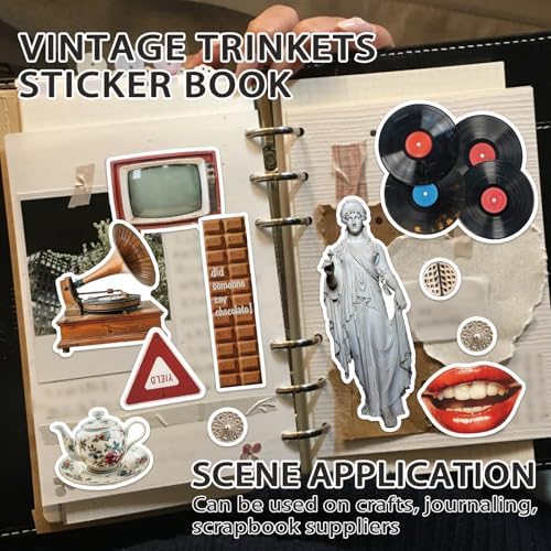 Bomichi Vintage Sticker Book, 30 Sheets 308 Pcs Aesthetics Stickers for Journaling Scrapbooking Bullet Journals Planners Letter Card Making - Image 2