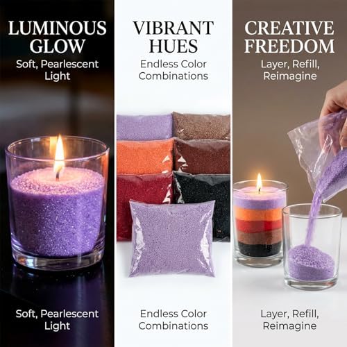 Sukh 15oz Sand Candles with Wicks - Colored Candle Sand Refillable Wax - Image 3
